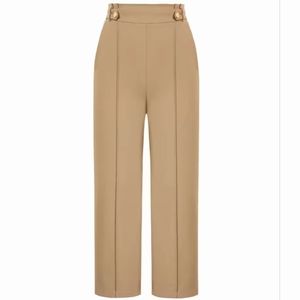 Grace Karin Elegant Tan High-Waisted Pants